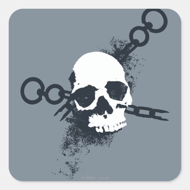 Adesivo Quadrado Símbolo do crânio do necromante (Frente)