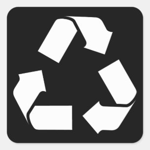 ADESIVO QUADRADO SÍMBOLO DO RECICLAR