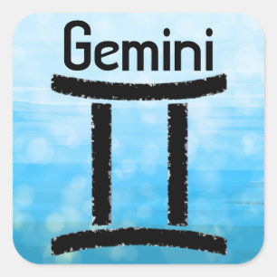 Adesivo Quadrado Símbolo Gemini Sinal de Horoscópio Zodiac
