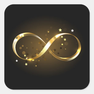 Adesivo Quadrado Símbolo Infinity do ouro