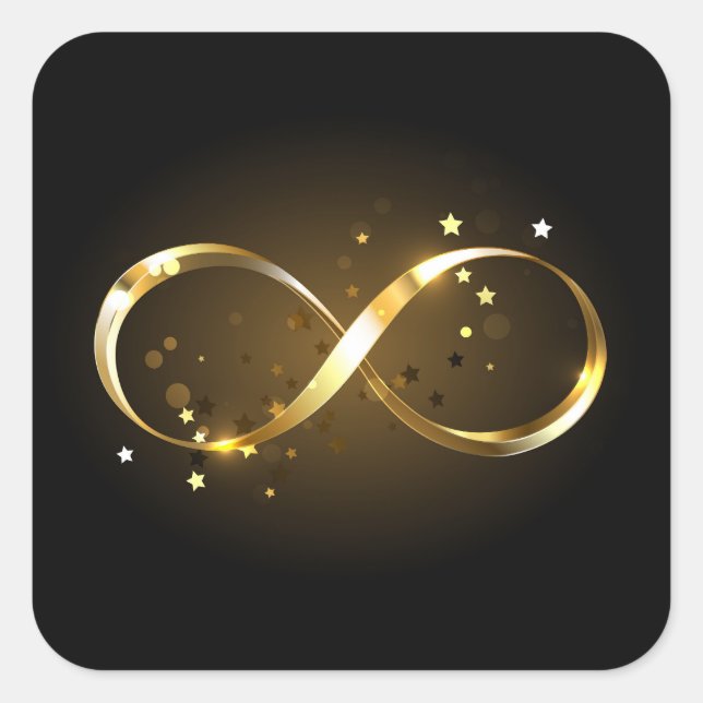 Adesivo Quadrado Símbolo Infinity do ouro (Frente)