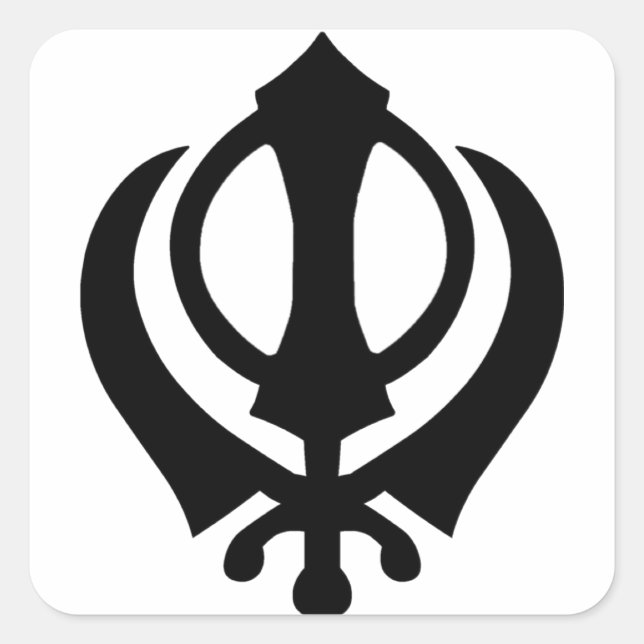 Adesivo Quadrado Símbolo Khanda Sikh (Frente)