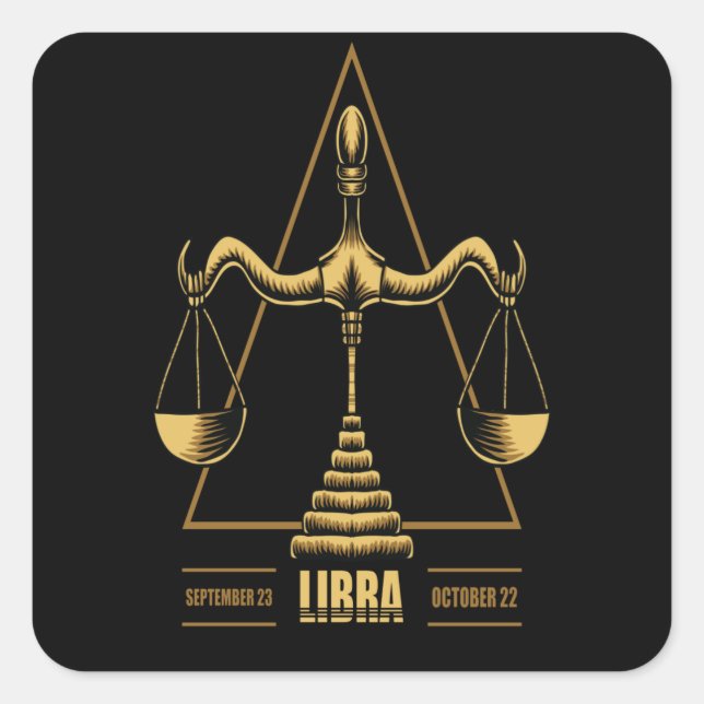 Adesivo Quadrado Símbolo Libra Zodiac (Frente)