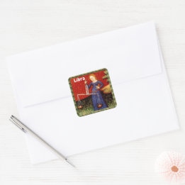 Adesivo Quadrado Símbolo Libra Zodiac Escala Festa de aniversário