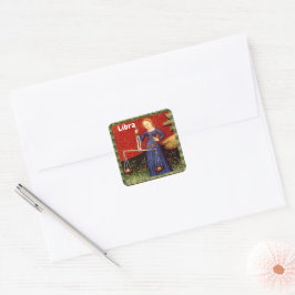 Adesivo Quadrado Símbolo Libra Zodiac Escala Festa de aniversário