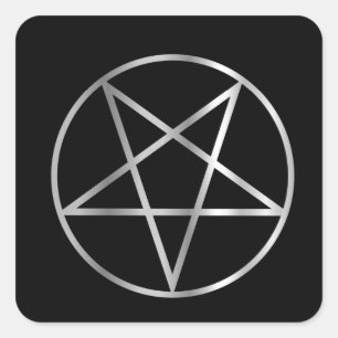 Adesivo Quadrado Símbolo religioso do pentacle do satanism
