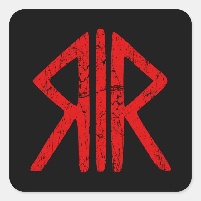 Adesivo Quadrado Símbolo religioso dos Deuses da Via Romana Antigui (Frente)