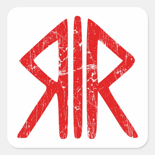 Adesivo Quadrado Símbolo religioso dos Deuses da Via Romana Antigui (Frente)