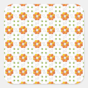 Adesivo Quadrado Símbolo sun letão tradicional design IX geométr