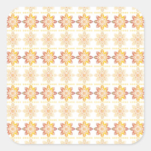 Adesivo Quadrado Símbolo sun letão tradicional design VIII geomé