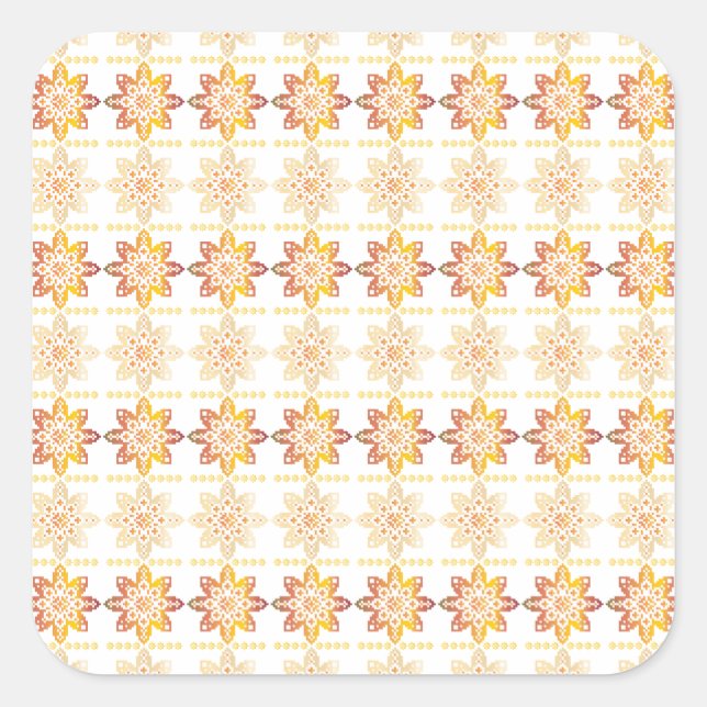 Adesivo Quadrado Símbolo sun letão tradicional design VIII geométri (Frente)