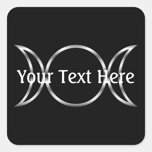 Adesivo Quadrado Símbolo triplo pagão da deusa de Falln (Frente)