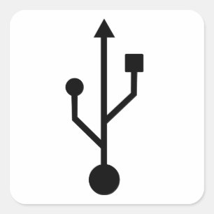 Adesivo Quadrado Símbolo USB