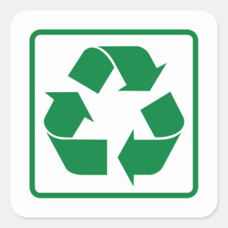 Adesivo Quadrado Símbolo verde reciclagem