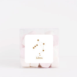 Adesivo Quadrado Símbolo Zodiac Moderno Dourado Libra | Ar de eleme