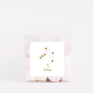 Adesivo Quadrado Símbolo Zodiac Moderno Dourado Libra  Elemento ar