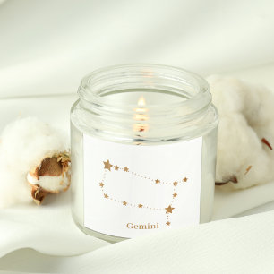 Adesivo Quadrado Símbolo Zodiac Moderno Gemini Dourado  Elemento a