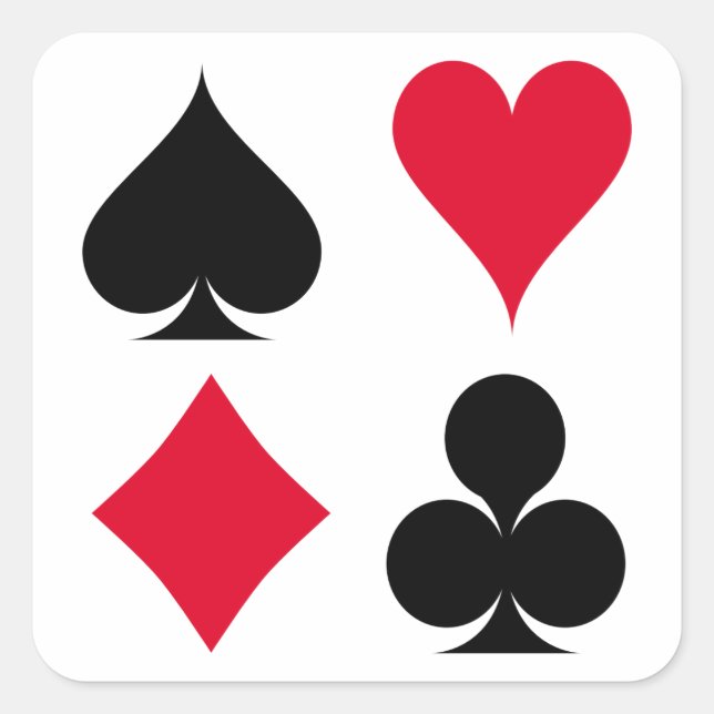 Adesivo Quadrado Símbolos de cartas de reprodução (Frente)