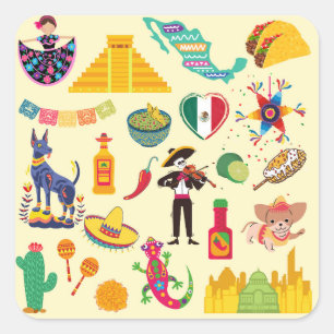 Adesivo Quadrado Símbolos do México