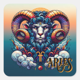 Adesivo Quadrado Símbolos Horoscópicos Aries | Mystical Ran