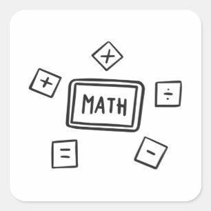 Adesivo Quadrado Símbolos matemáticos para crianças