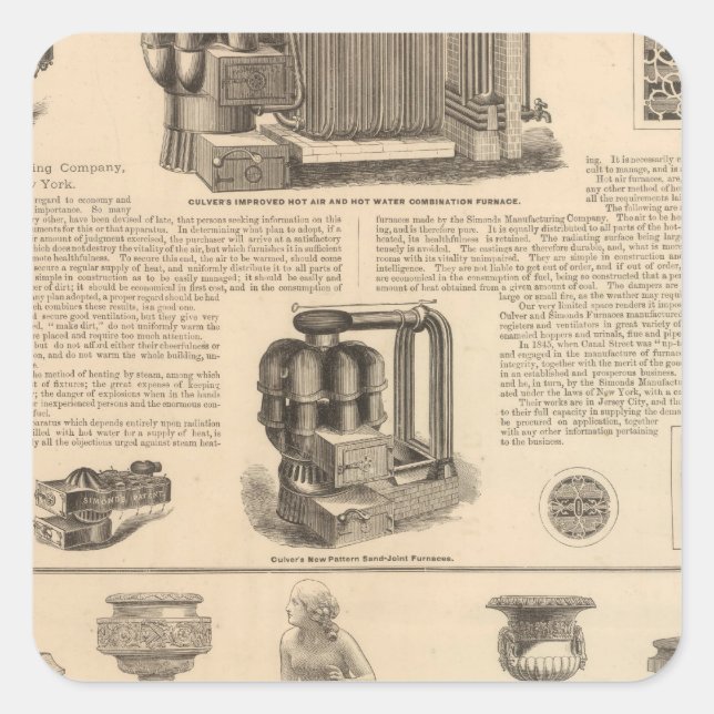 Adesivo Quadrado Simouros Manufacturing Company Stewart (Frente)