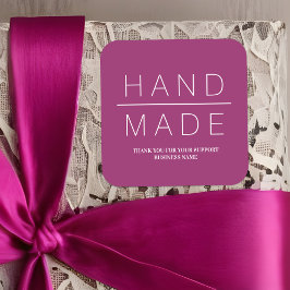 Adesivo Quadrado Simple Minimalist Handmade Business Support
