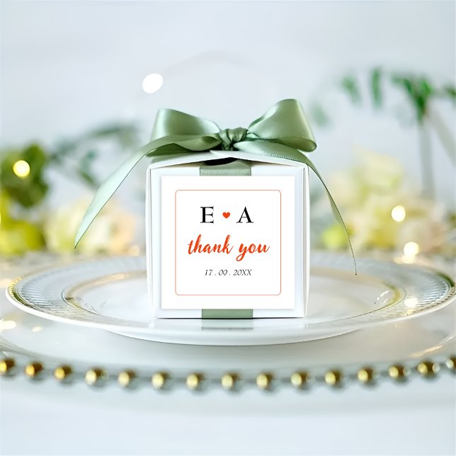 Adesivo Quadrado Simple Orange Heart Name (Criador carregado)