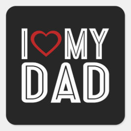 Adesivo Quadrado Simples Adoro A Minha Tipografia De Pai | Vinheta