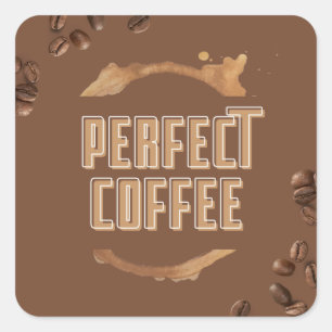 Adesivo Quadrado Simples Amante de Café   café é minha linguagem do
