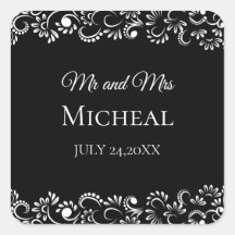 Simples casamento floral branco e preto elegante