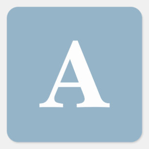 Adesivo Quadrado Simples Chuveiro de Noiva Azul Empoeirado Monogram