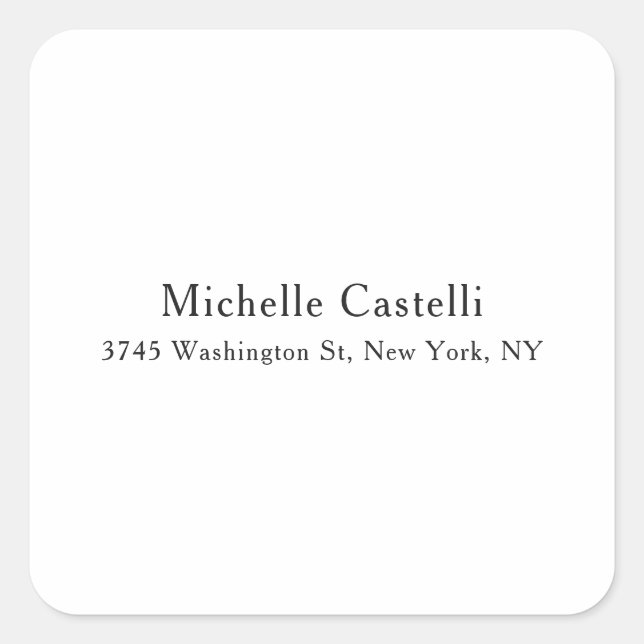 Adesivo Quadrado Simples clássico exclusivo profissional (Frente)