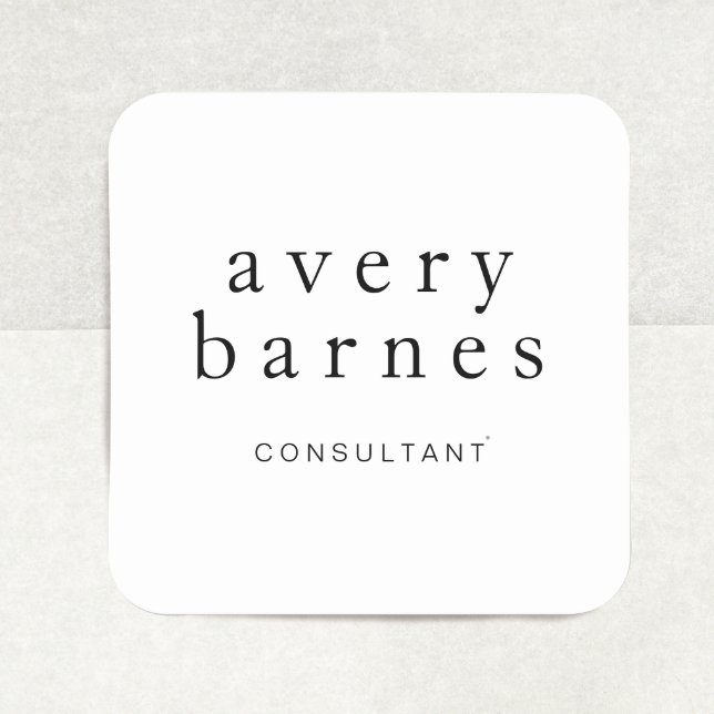 Adesivo Quadrado Simples Criativo Branco Profissional Moderno (Criador carregado)