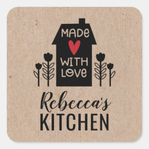 Adesivo Quadrado Simples E Bonito Feito Com O Kraft Amor