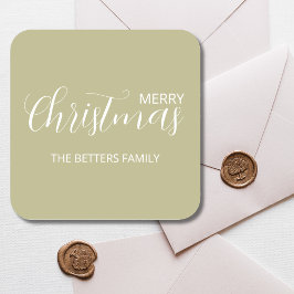 Adesivo Quadrado Simples e elegante sábio verde