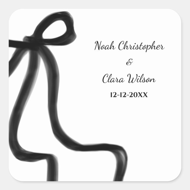 Adesivo Quadrado Simples Elegante, minimalista, Arco preto clássico (Frente)