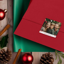 Adesivo Quadrado Simples Flocos de Neve Vermelho Clássico com uma f