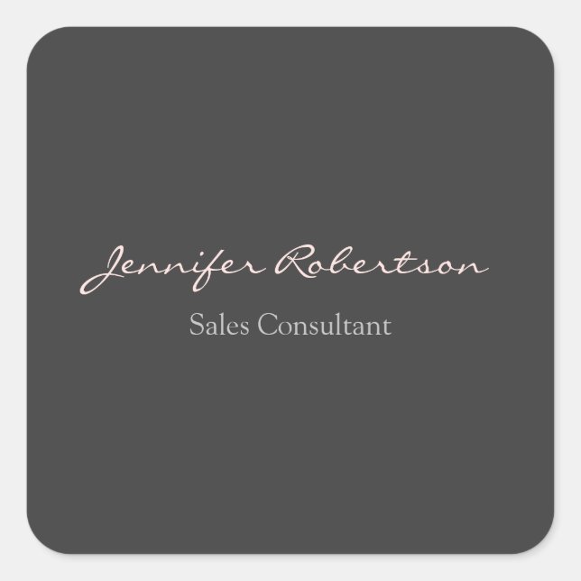 Adesivo Quadrado Simples Misty Rosa Plain de Cinza de moderna (Frente)