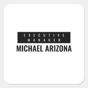 Adesivo Quadrado Simples Plana Mínima Preta e Branca