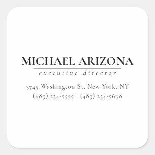 Adesivo Quadrado Simples Plana Mínima Preta e Branca