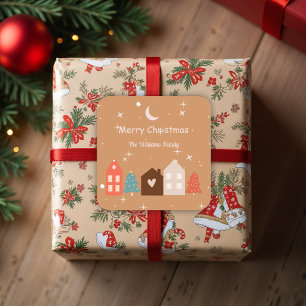 Adesivo Quadrado Simples Tone da Terra Feliz Natal