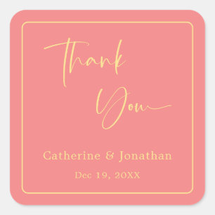 Adesivo Quadrado Simplesmente Na moda: Casamento Monograma Elegante