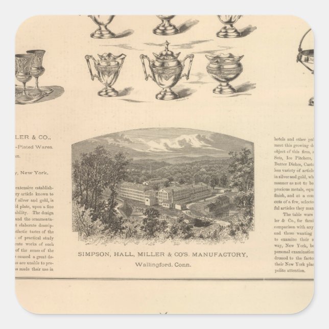 Adesivo Quadrado Simpson, Hall, Miller e Companhia de Viajante (Frente)