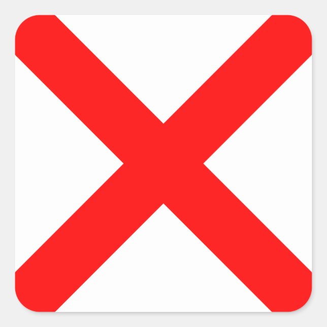 Adesivo Quadrado Sinal de bandeira náutica - Letra V (Victor) (Frente)