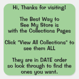 Adesivo Quadrado Sinal de Cabeçalho da página Coleções