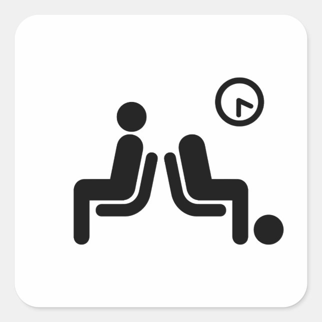 Adesivo Quadrado Sinal de espera longo (Frente)