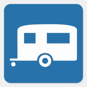 Adesivo Quadrado Sinal de estrada de Caravana