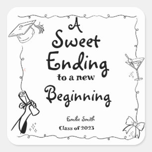 Adesivo Quadrado Sinal de favorecimento de Formatação Desenhada à M