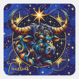 Adesivo Quadrado Sinal de Horoscópio Taurus Zodiac Astrologia
